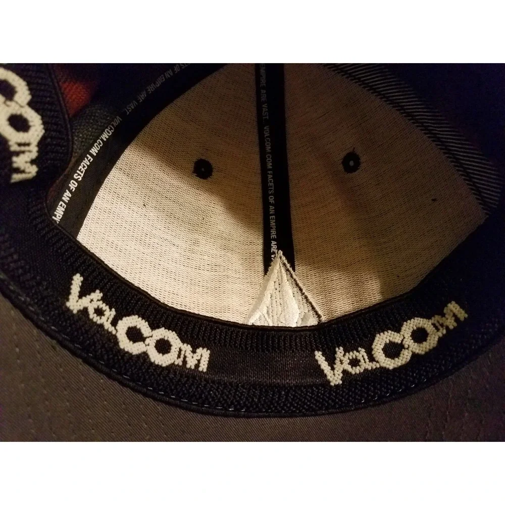 Volcom Plaid Baseball Hat Cap Snowboarding Skater‎ Surfer Skier Red/Brown/Black